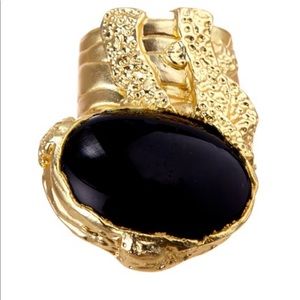 🖤 Bansri Laurent Black Quartz Stone Ring 🖤